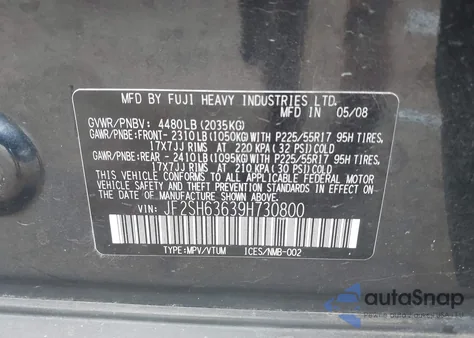 2009 Subaru Forester 2.5X from USA, damaged, VIN JF2SH63639H730800